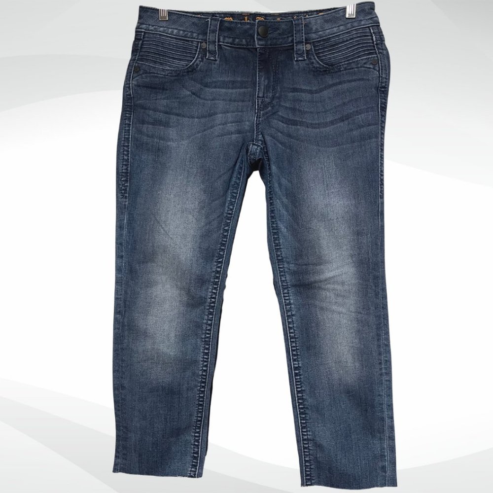 Rock Revival Janiel Skinny Jeans, Dark Blue Wash, Size 29